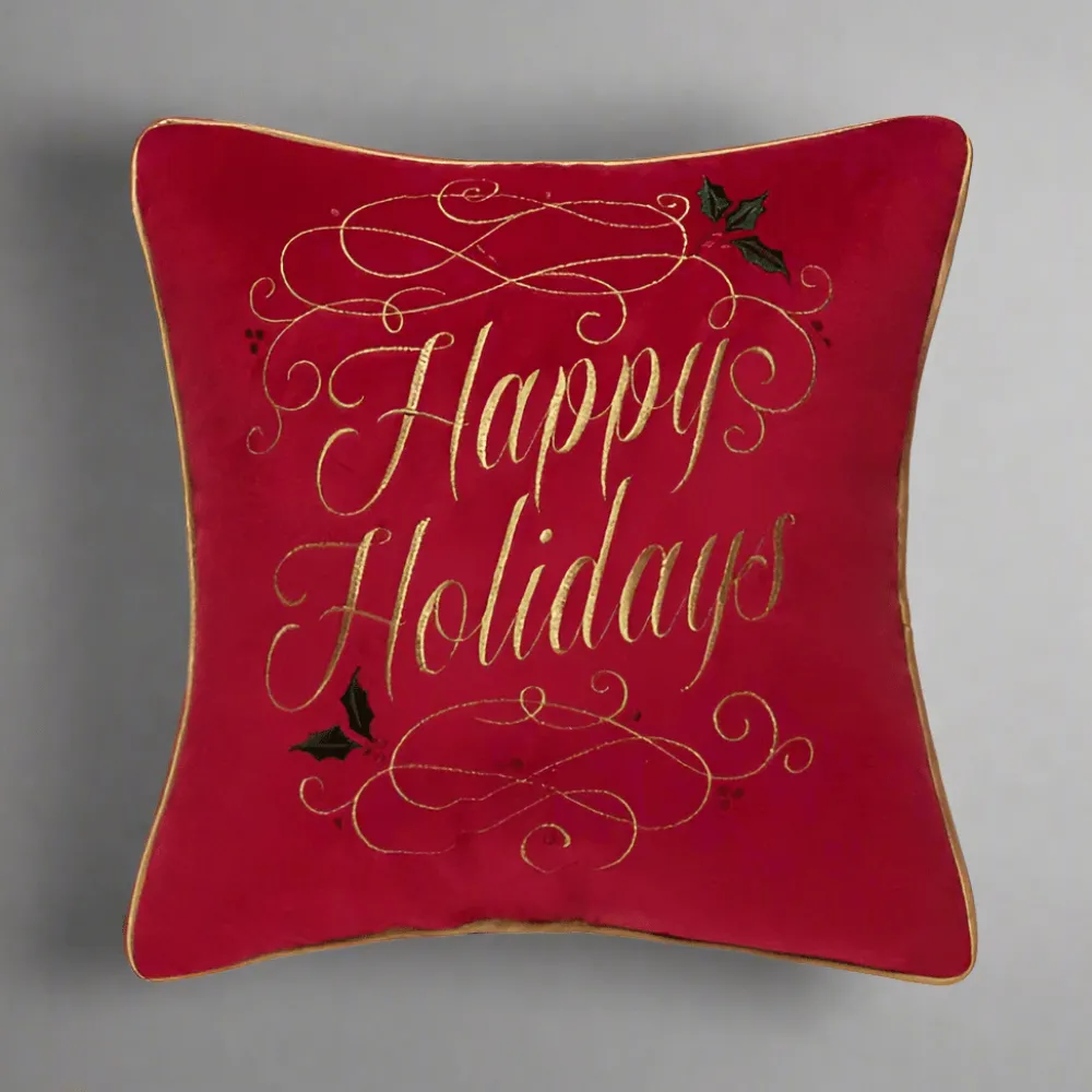 C & F ENTERPRISE Happy Holidays Pillow