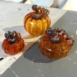 LUKE ADAMS HANDBLOWN GLASS Harvest Glass Pumpkin - Assorted Sizes