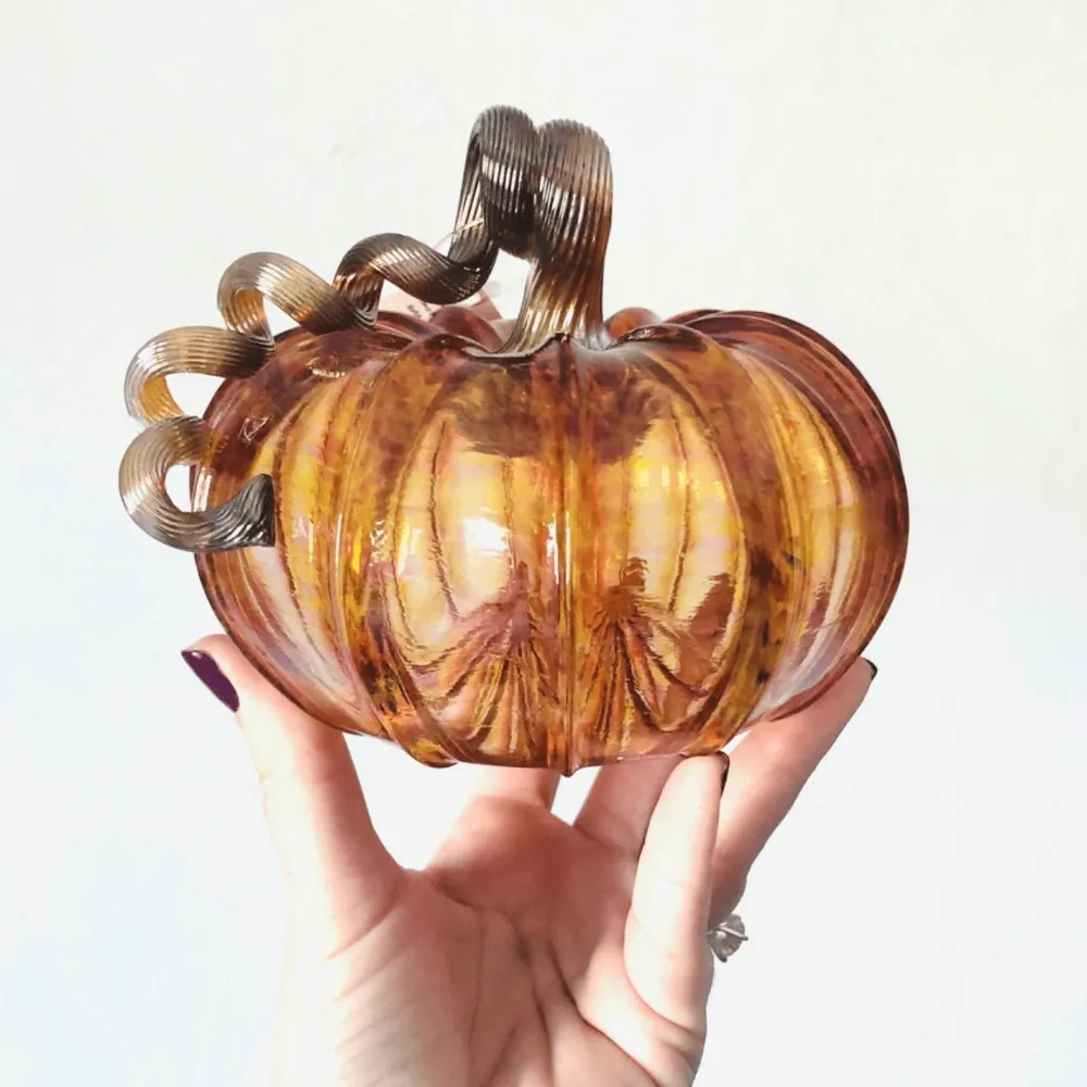 LUKE ADAMS HANDBLOWN GLASS Harvest Glass Pumpkin - Assorted Sizes