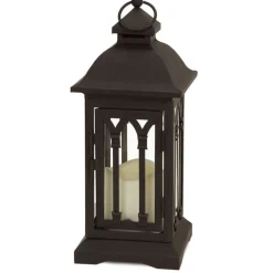 MELROSE INTERNATIONAL LLC Lantern with LED Candle – 12.25” Tall
