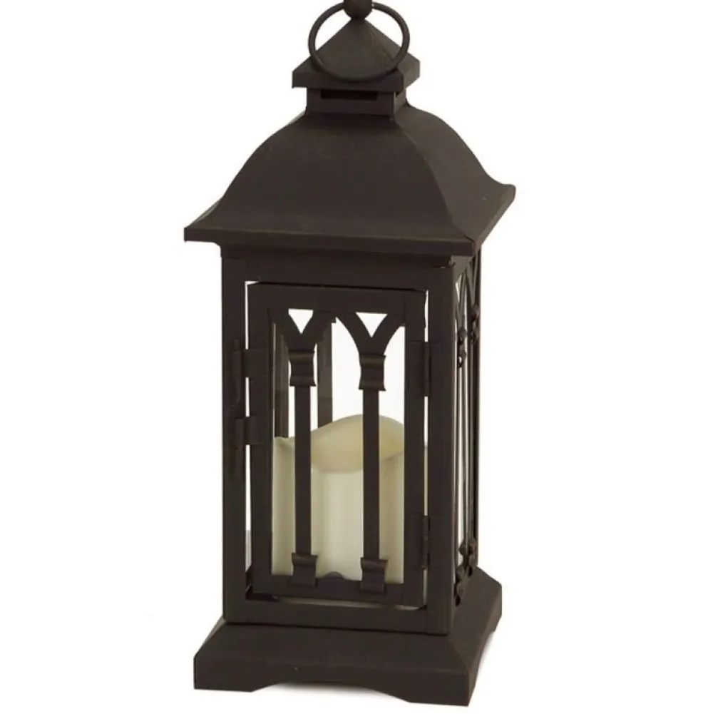MELROSE INTERNATIONAL LLC Lantern with LED Candle – 12.25” Tall