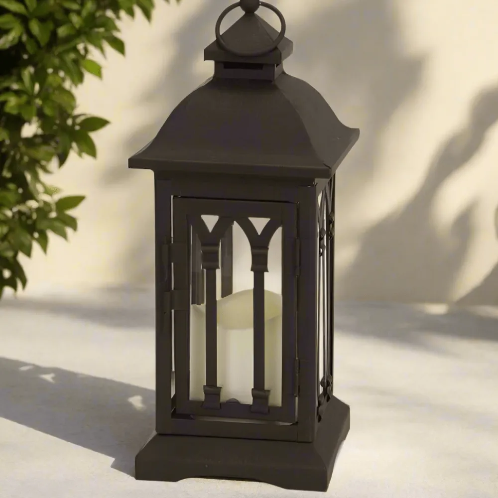 MELROSE INTERNATIONAL LLC Lantern with LED Candle – 12.25” Tall