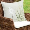 C & F ENTERPRISE Left-Facing White Egret Embroidered Indoor Outdoor Pillow