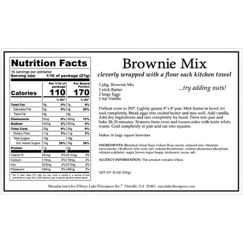 MARY LAKE-THOMPSON LTD Mount Vernon Brownie Mix