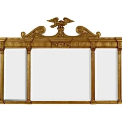 The Shops at Mount Vernon Mount Vernon Burnished Gold Leaf Tri-Panel Classic Mirror