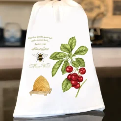 ALICE'S COUNTRY COTTAGE Mount Vernon Cherry Bee Skep Flour Sack Towel