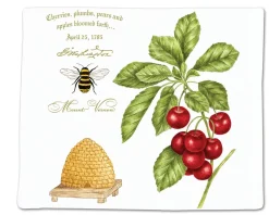 ALICE'S COUNTRY COTTAGE Mount Vernon Cherry Bee Skep Flour Sack Towel