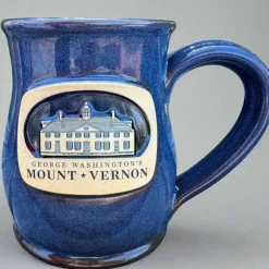 DENEEN POTTERY Mount Vernon Denim - Tall Belly Mug - Made In USA-