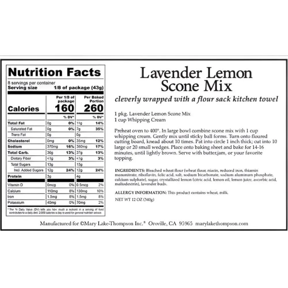 MARY LAKE-THOMPSON LTD Mount Vernon Lavender Lemon Scone Mix