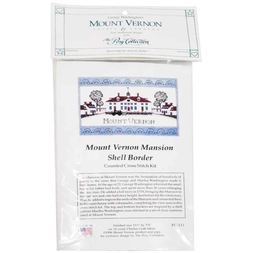 The Shops at Mount Vernon Mount Vernon Mansion Shell Border - Cross Stitch Kit
