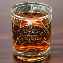 DESIGN MASTER ASSOCIATES Mount Vernon Map Rocks Glass