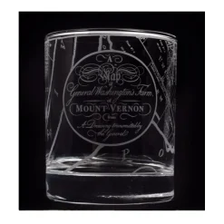 DESIGN MASTER ASSOCIATES Mount Vernon Map Rocks Glass