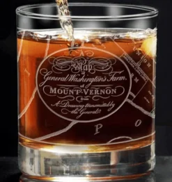 DESIGN MASTER ASSOCIATES Mount Vernon Map Rocks Glass