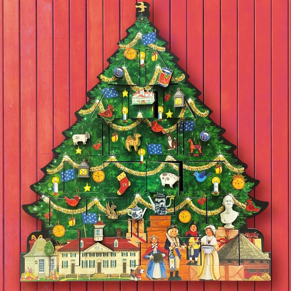 BYER'S CHOICE, LTD Mount Vernon Wooden Tree Advent Calendar