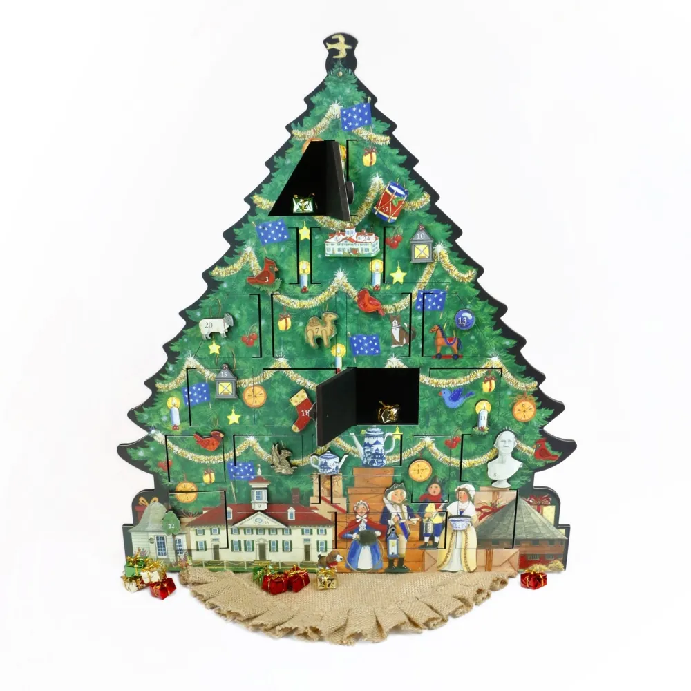 BYER'S CHOICE, LTD Mount Vernon Wooden Tree Advent Calendar