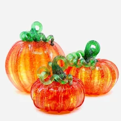 LUKE ADAMS HANDBLOWN GLASS Orange Glass Pumpkin - Luke Adams - Three Sizes