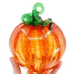 LUKE ADAMS HANDBLOWN GLASS Orange Glass Pumpkin - Luke Adams - Three Sizes