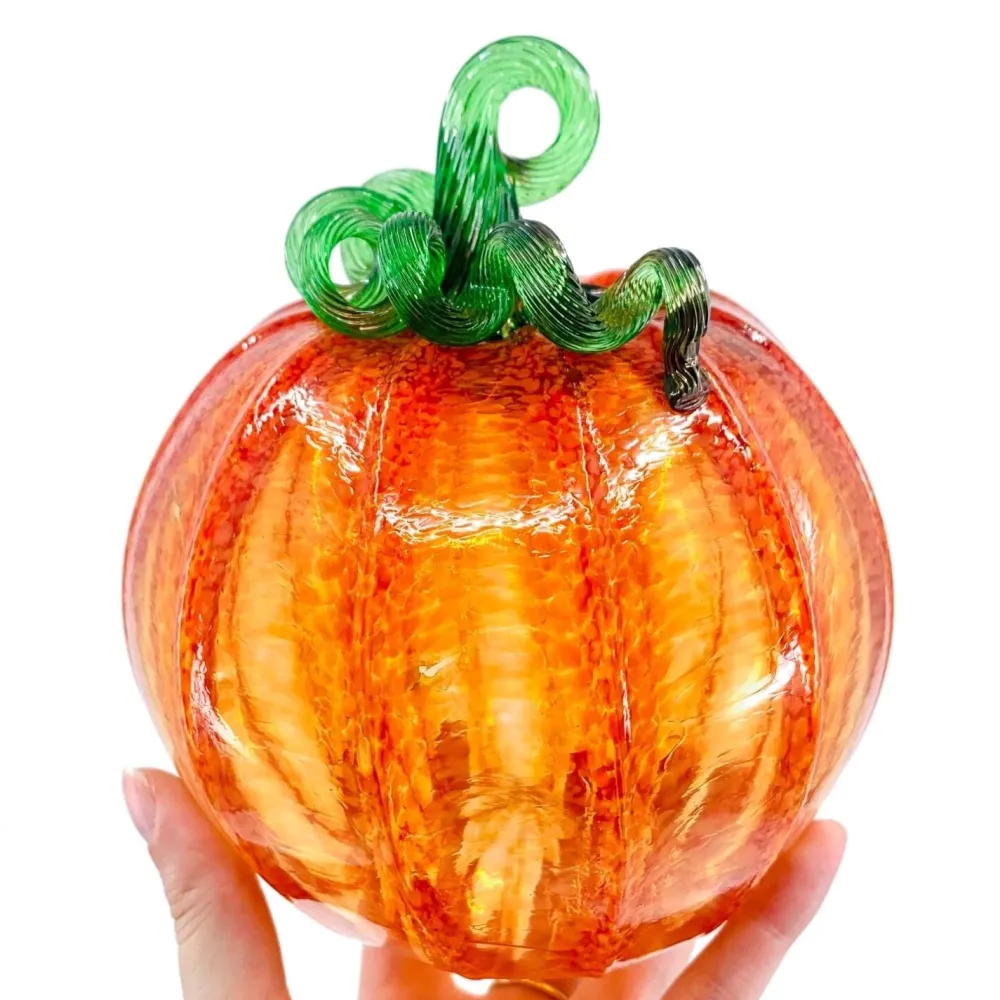 LUKE ADAMS HANDBLOWN GLASS Orange Glass Pumpkin - Luke Adams - Three Sizes