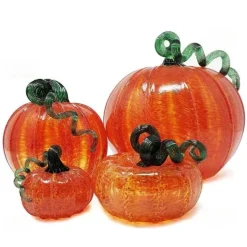 LUKE ADAMS HANDBLOWN GLASS Orange Glass Pumpkin - Luke Adams - Three Sizes