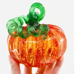 LUKE ADAMS HANDBLOWN GLASS Orange Glass Pumpkin - Luke Adams - Three Sizes