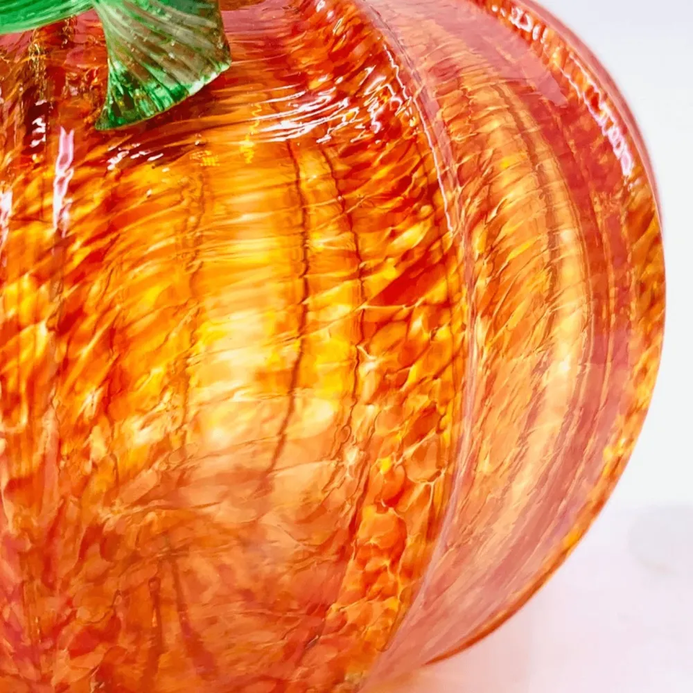 LUKE ADAMS HANDBLOWN GLASS Orange Glass Pumpkin - Luke Adams - Three Sizes