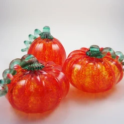LUKE ADAMS HANDBLOWN GLASS Orange Glass Pumpkin - Luke Adams - Three Sizes