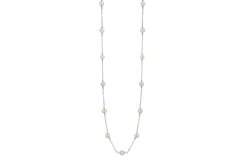 Women Color Craft Inc Pearl Station Sterling Necklace