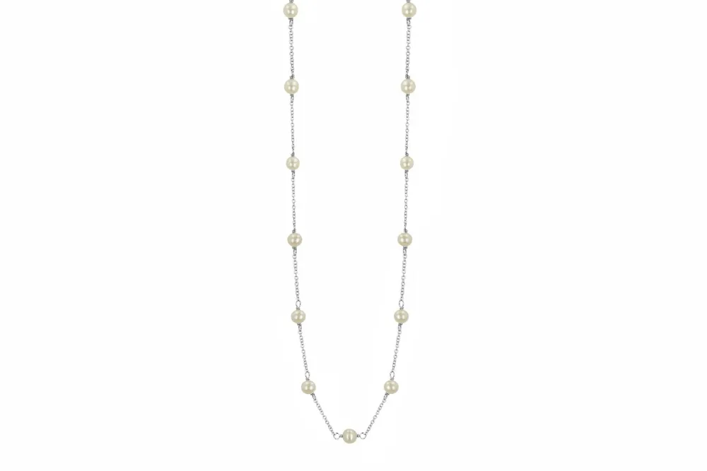 Women Color Craft Inc Pearl Station Sterling Necklace