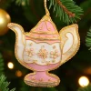 ST NICOLAS LTD. Pink & White Teapot Ornament St. Nicolas