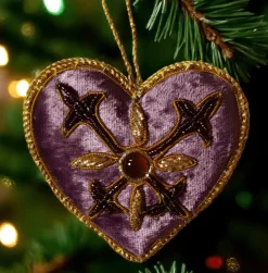 ST NICOLAS LTD. Purple Heart Ornament St. Nicolas