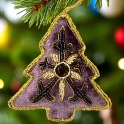 ST NICOLAS LTD. Purple Tree Ornament St. Nicolas