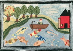 Michaelian Home Rainbow Lake Fish Rug/Mat