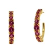 Women Color Craft Inc Rhodalite Garnet Hoop Earrings