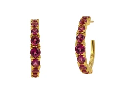 Women Color Craft Inc Rhodalite Garnet Hoop Earrings