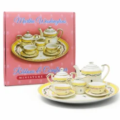 DESIGN MASTER ASSOCIATES Ribbons & Cornflower Miniature Tea Set