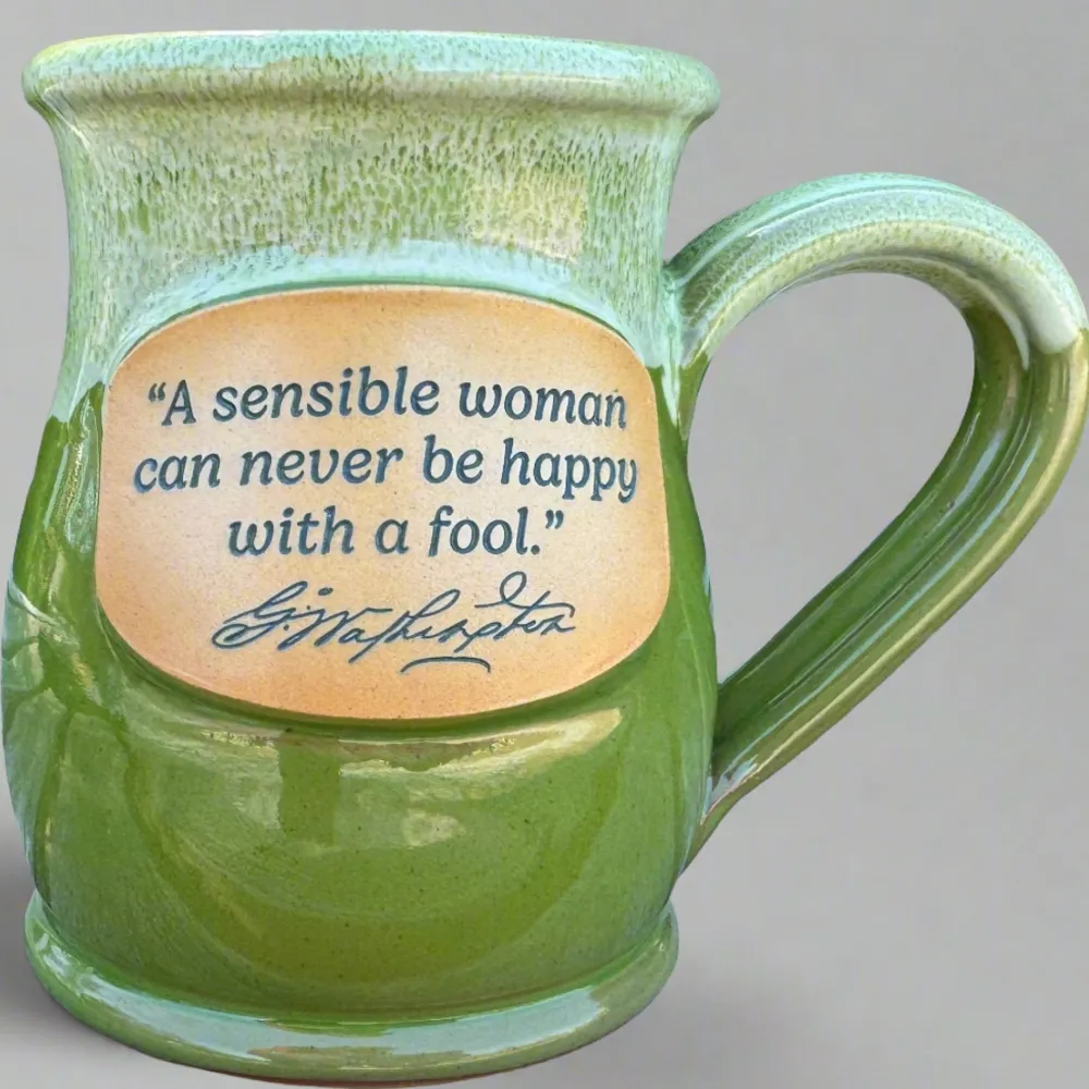 DENEEN POTTERY Sensible Woman Tall Belly Mug - Made In USA