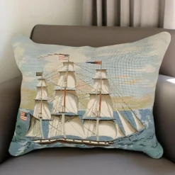 Michaelian Home Ship at Full Mast Wool Pillow By