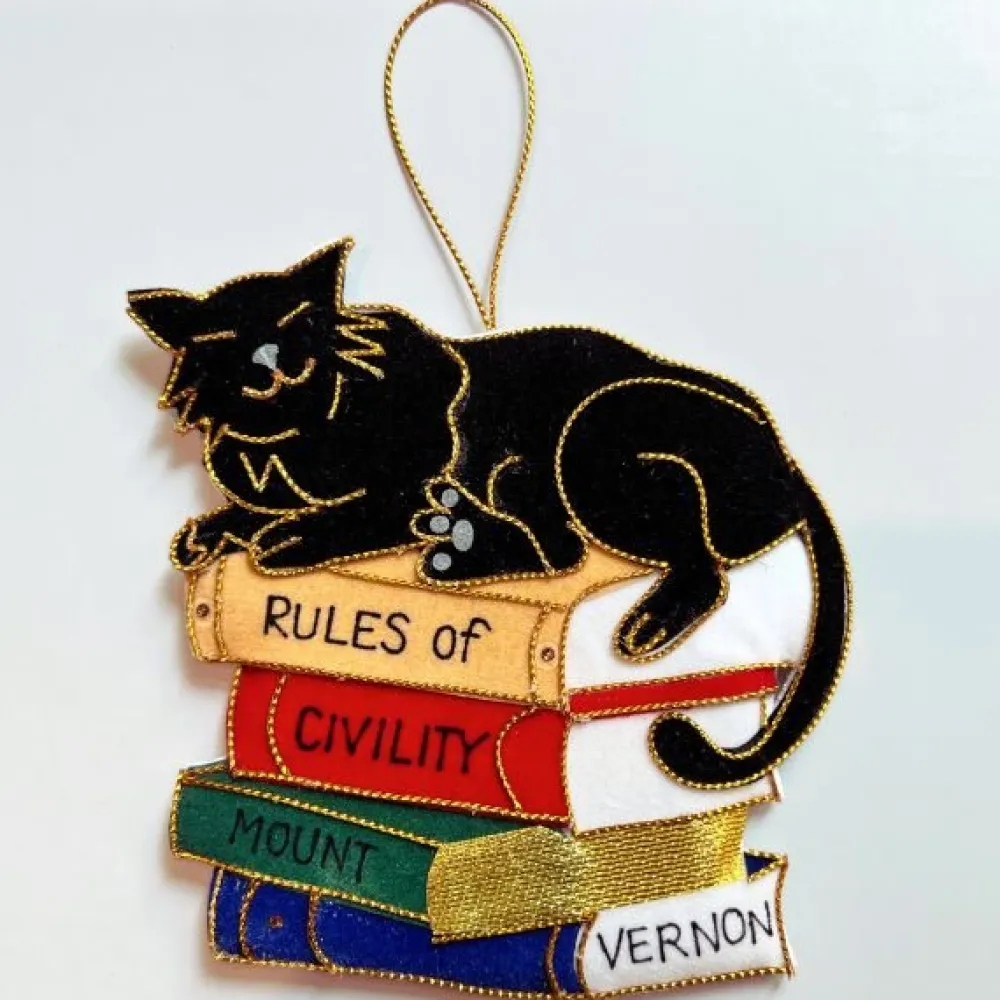 ST NICOLAS LTD. St. Nicolas Cat Ornament - Mount Vernon Exclusive