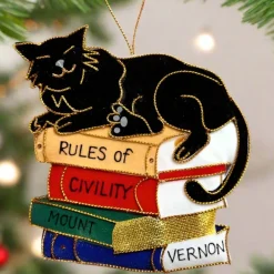 ST NICOLAS LTD. St. Nicolas Cat Ornament - Mount Vernon Exclusive