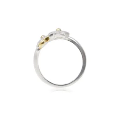 Women Color Craft Inc Sterling Silver & Gold Plated Floral Swirl Ring