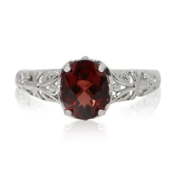 Women Color Craft Inc Sterling Silver and Garnet Ring