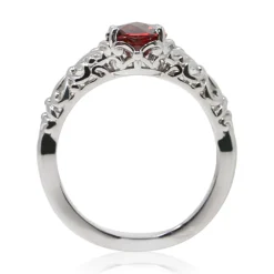 Women Color Craft Inc Sterling Silver and Garnet Ring