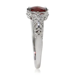 Women Color Craft Inc Sterling Silver and Garnet Ring
