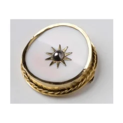 Women Color Craft Inc Sterling Silver and Mother of Pearl Star Button Earrings