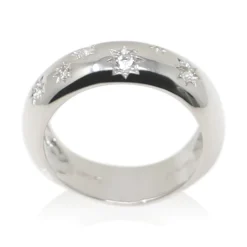 Women Color Craft Inc Sterling Silver and White Topaz Ring Star