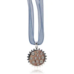Women Color Craft Inc Sterling Silver Pendant Stars on Blue Ribbon