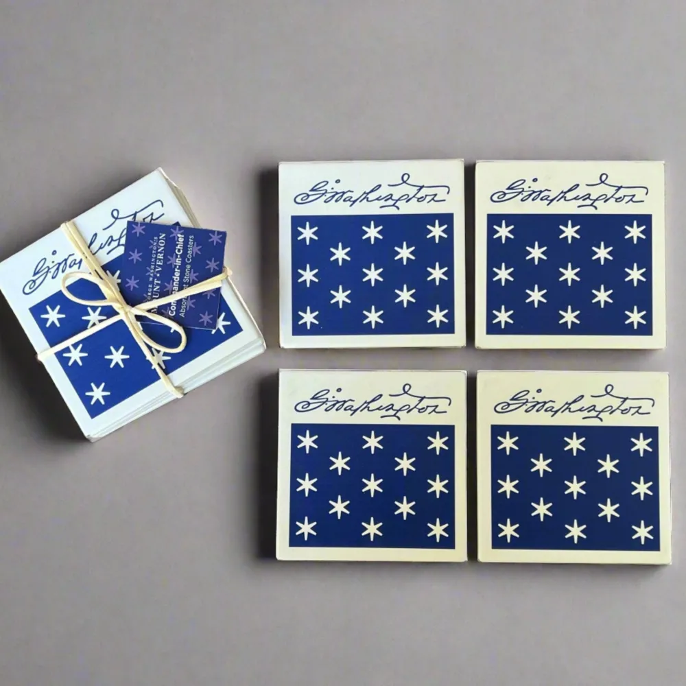 DESIGN MASTER ASSOCIATES Stone Coaster Set of Four - Commander In Chief Design