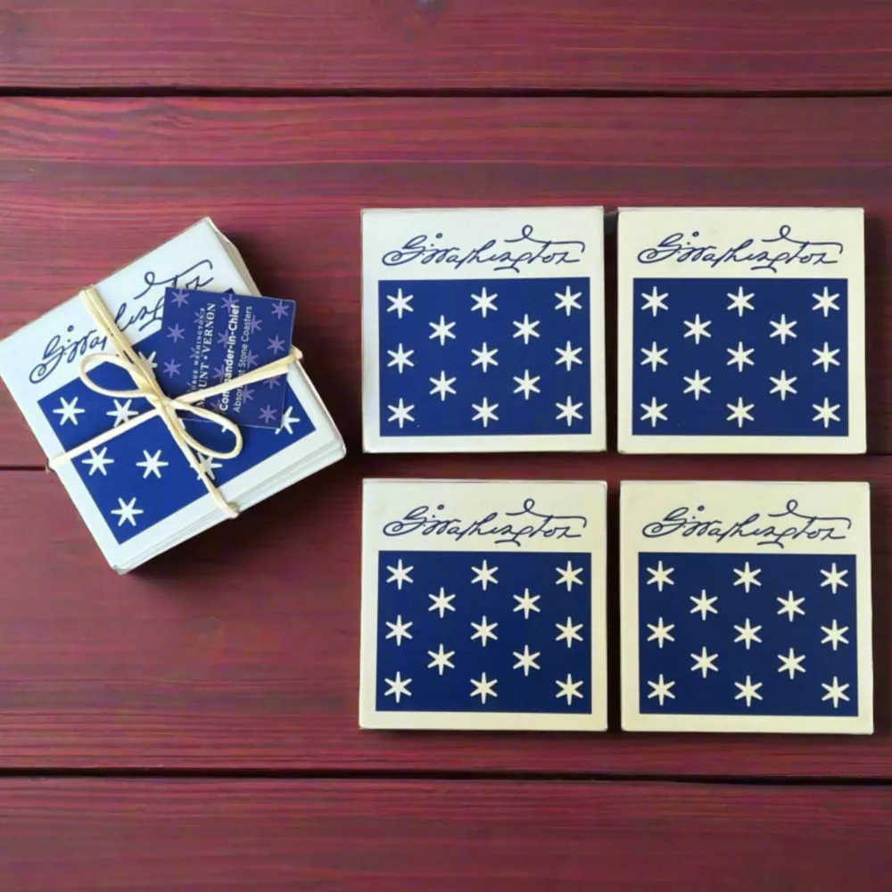 DESIGN MASTER ASSOCIATES Stone Coaster Set of Four - Commander In Chief Design