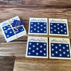 DESIGN MASTER ASSOCIATES Stone Coaster Set of Four - Commander In Chief Design