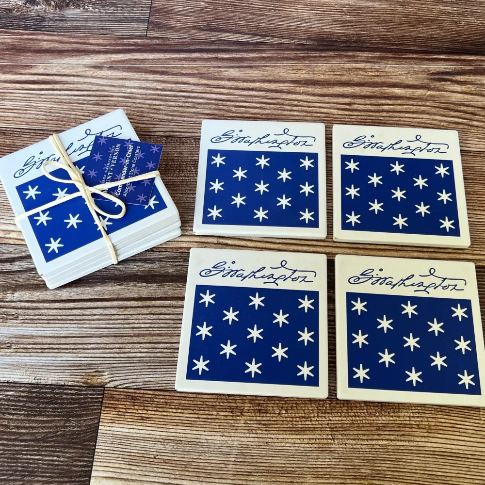 DESIGN MASTER ASSOCIATES Stone Coaster Set of Four - Commander In Chief Design